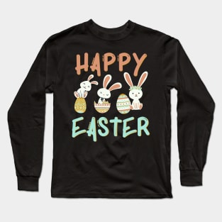 Cute funny bunny Happy Easter Eggs Bunnies Long Sleeve T-Shirt